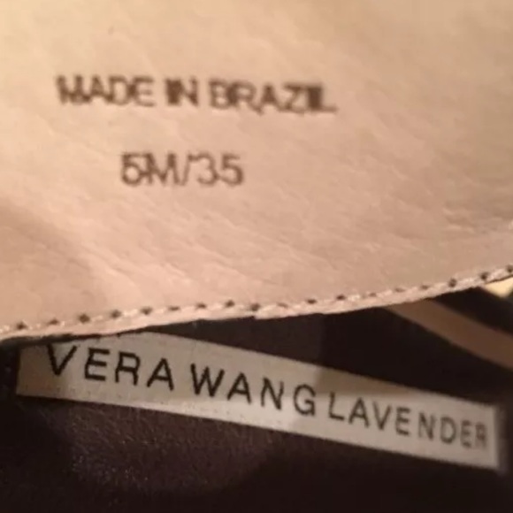 VERA WANG LAVENDER Leather Wood Heel Sandals NICE - Picture 10 of 11